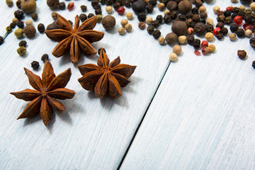 Aniseeds and peppers