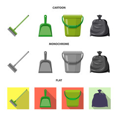 Isolated object of cleaning and service sign. Collection of cleaning and household vector icon for stock.