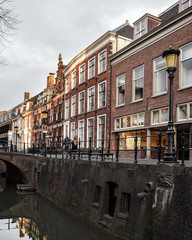 Fototapeta na wymiar Canal houses in Utrecht city, the Netherlands