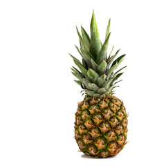 Fototapeta premium Single whole pineapple isolated on white background