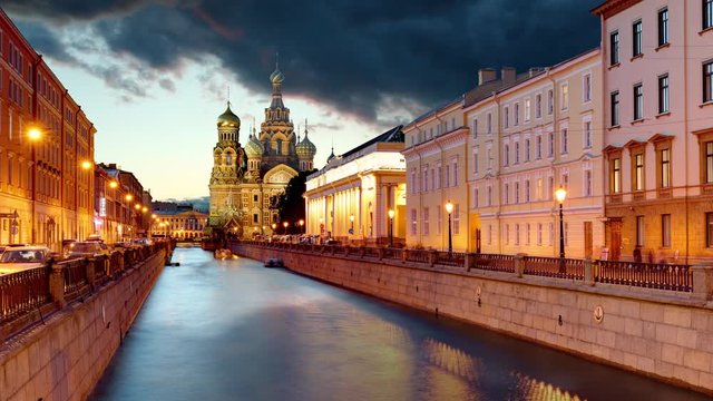 Russia Time lapse, St. Petersburg - Church Saviour on Spilled Blood