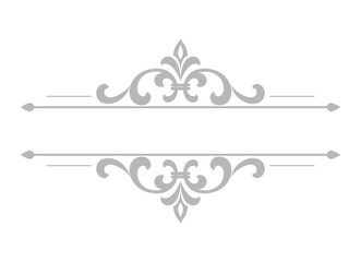 Vintage grey element. Graphic vector design. Damask graphic ornament