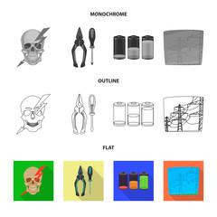 Isolated object of electricity and electric sign. Collection of electricity and energy stock symbol for web.