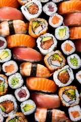 Abwaschbare Fototapete Sushi-bar Japanische Sushi-Kollektion