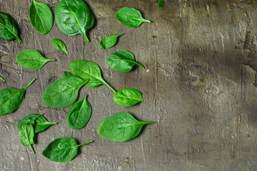 spinach (green grass). top food background