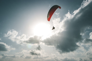 Paragliding in the sky