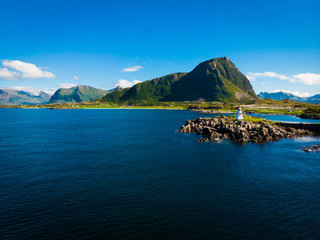 Lighthouse Hovsund Lofoten Islands Norway