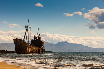 The famous shipwreck near Gythio Greece
