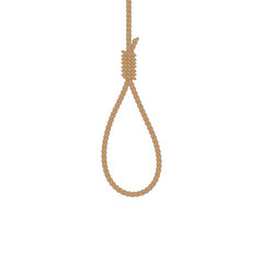 Hangman rope. Rope noose. Hanging or suicide.