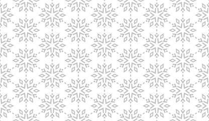 Abstract geometric pattern with lines, snowflakes. A seamless vector background. White and grey texture. Graphic modern pattern
