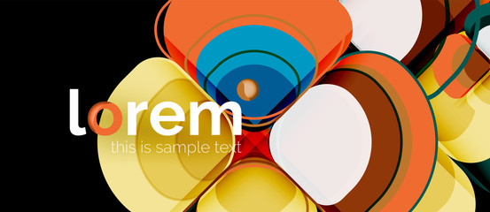 Round triangles geometric shapes composition