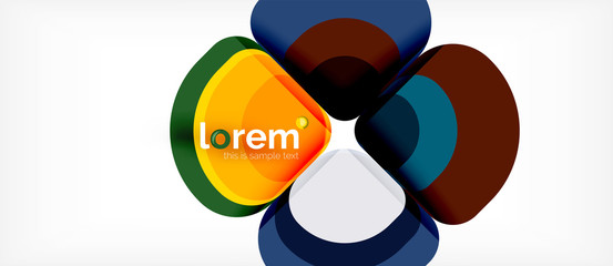 Abstract background - geometric multicolored round shapes composition. Trendy abstract layout template for business or technology presentation