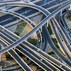 aerial view of highway Cityscapes.