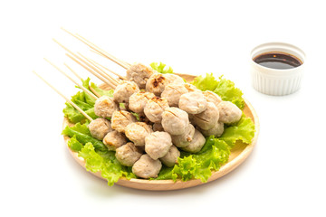  grilled pork meatballs with sweet chili sauce