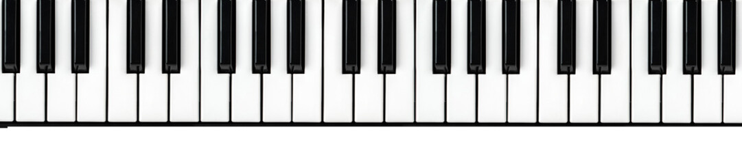synthesizer keyboard on isolated white background