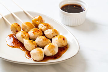  grilled pork meatballs with sweet chili sauce