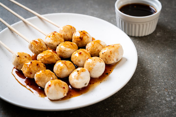  grilled pork meatballs with sweet chili sauce