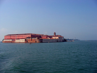 View of San Clemente island in Venetian lagoon,  Venice, Italy