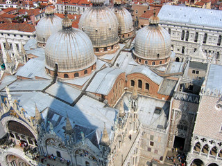 View of the domes of St. mark's Cathedral, Venice, Italy