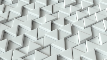
White triangles puzzle on background. Art concept. 3D rendering.