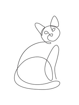 Minimalist cats line art Stock-illustration