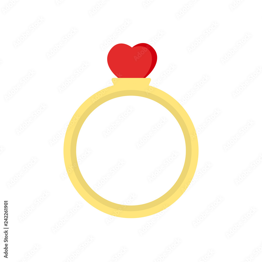 Poster valentines day ring icon on white background for graphic and web design, modern simple vector sign. 