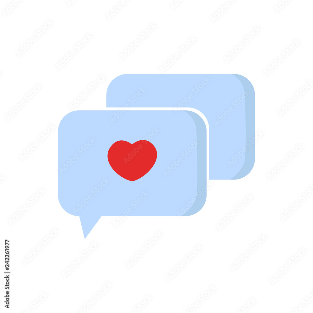 Poster valentines day love message icon on white background for graphic and web design, modern simple vecto