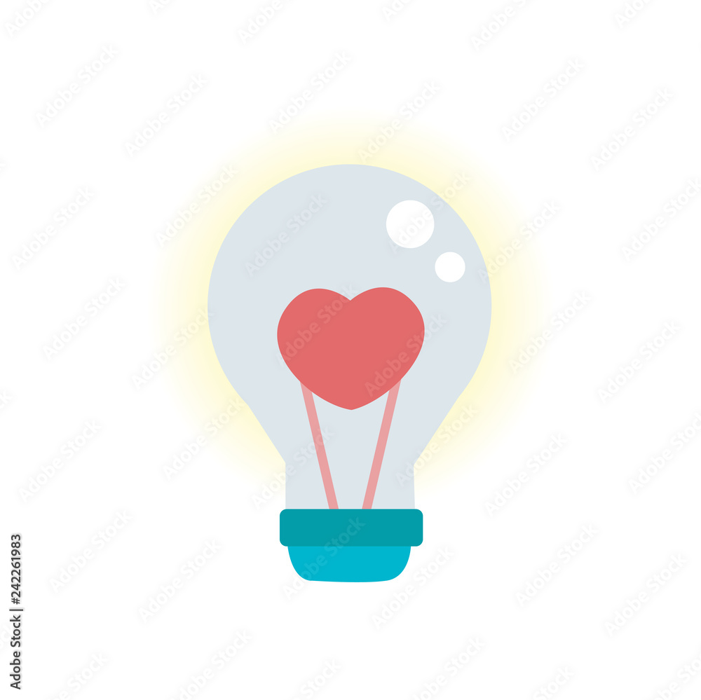 Poster valentines day bulb icon on white background for graphic and web design, modern simple vector sign. 