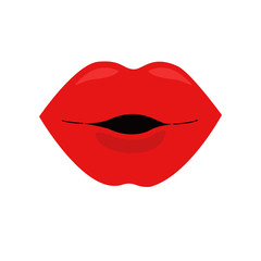 Valentines day lips icon on white background for graphic and web design, Modern simple vector sign. Internet concept. Trendy symbol for website design web button or mobile