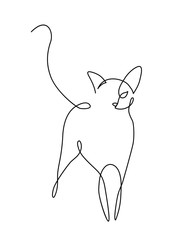 Minimalist cats line art - 242262532