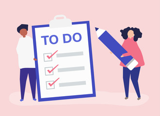 People making a to-do list illustration