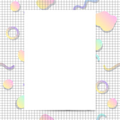 Girly pastel card mockup vector
