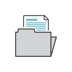 Business documentations icon grey and blue on white background for graphic and web design, Modern simple vector sign. Internet concept. Trendy symbol for website design web button or mobile app