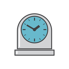 Table clock icon grey and blue on white background for graphic and web design, Modern simple vector sign. Internet concept. Trendy symbol for website design web button or mobile app