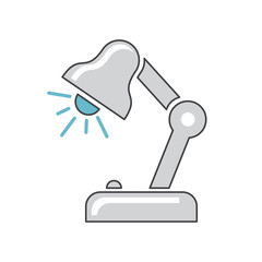 Table lamp icon grey and blue on white background for graphic and web design, Modern simple vector sign. Internet concept. Trendy symbol for website design web button or mobile app