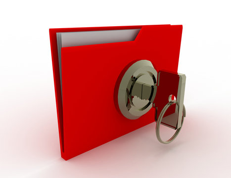 key and folder. data sequrity concept