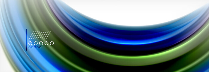 Abstract wave lines liquid fluid rainbow style color stripes background. Artistic illustration for presentation, app wallpaper, banner or poster