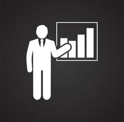 Businessman icon on black background for graphic and web design, Modern simple vector sign. Internet concept. Trendy symbol for website design web button or mobile app