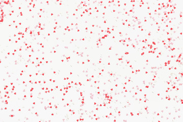 Obraz premium Texture made of colorful hearts on a white background