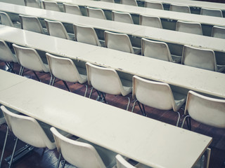 Lecture room with empty seats Business seminar education