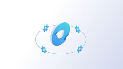 Isometric Puzzle Vector illustration