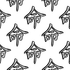 Chinese hieroglyph seamless pattern in hand drawn style