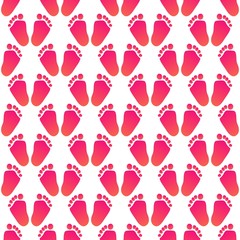 Baby little foots seamless pattern in flat style