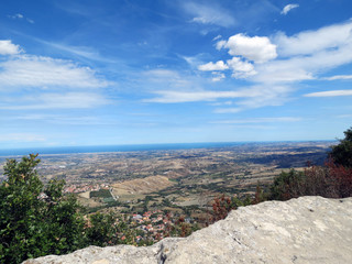 View of the Emilia-Romagna region from Monte  Titano, San Marino, Italy