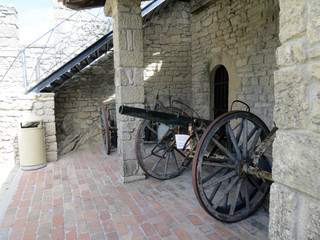 Cannon in the courtyard of the fortress of Guaita,  Republic of San Marino