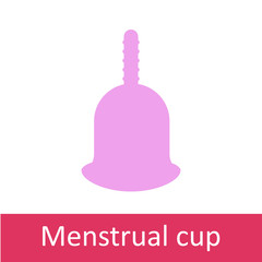 Menstrual cup icon in flat style