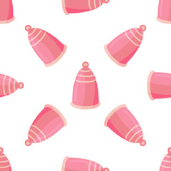 Menstrual cup seamless pattern in flat style