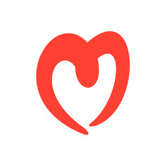 Hand drawn heart. isolated on white background