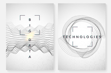 Obraz premium Big data background. Technology for visualization, artificial intelligence, deep learning and quantum computing. Design template for communication concept. Abstract big data backdrop.