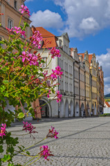 The main square in Jelenia Góra, Lower Silesia, Poland
